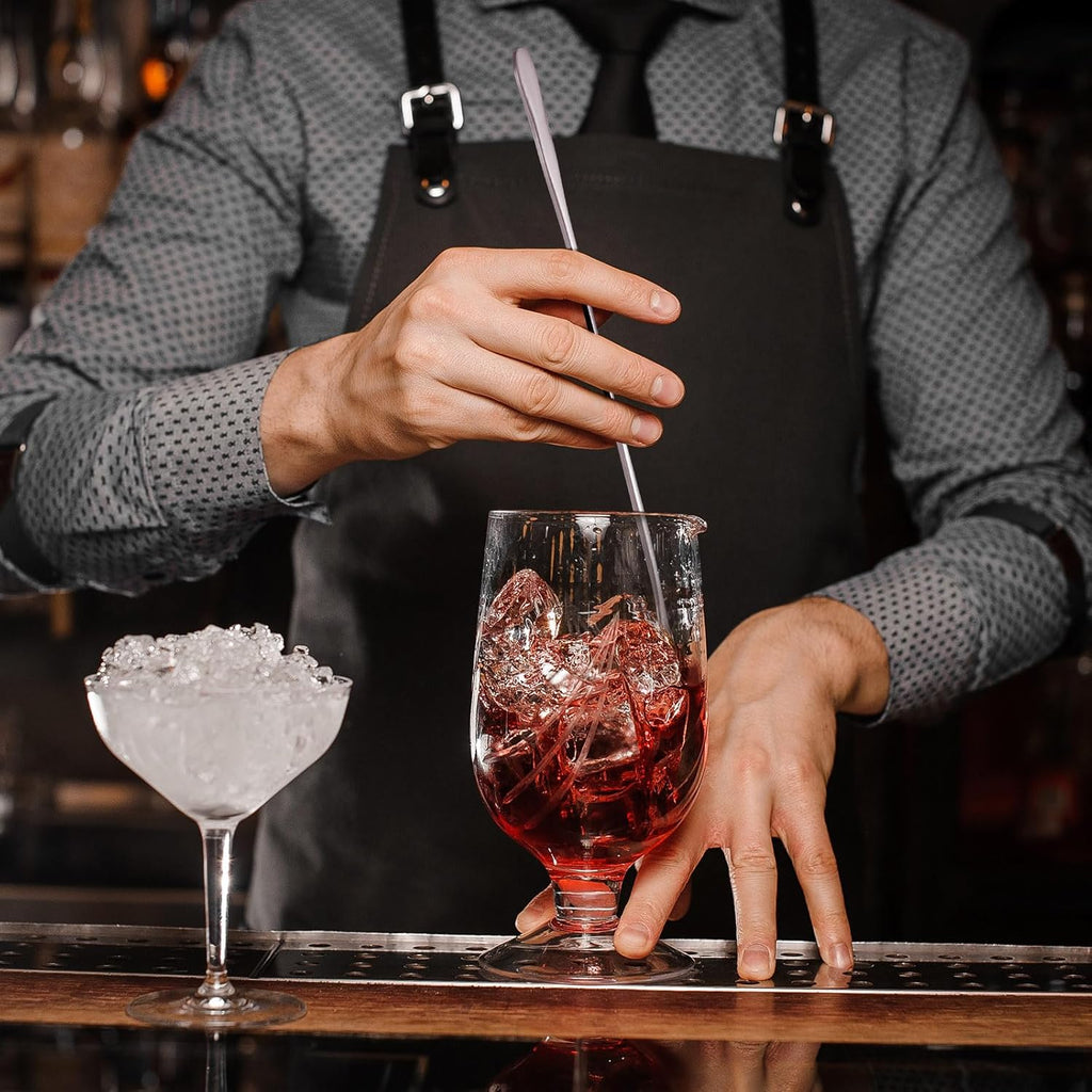 Patelai 8 Pieces Stainless Steel Coffee Stirring Spoons 12.4 Inch Reusable Coffee Stirrers Long Handle Bar Cocktail Salt Spoons Tiny Swizzle Sticks for Bar Cocktails