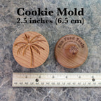 Wood Cookie Stamp, 2.5 Inch (Palm Tree CS 012)