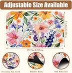 Dish Drying Mat Colorful Wildflowers Coffee Bar Mat for Countertop Absorbent Rubber Backed Hide Stain Dish Drainer Rack Pad Espresso Machine Cafe Table Dining Room Decoration 11.8 x 19.7 Inch