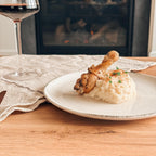 Mora Ceramic Helix Swirl Dinner Plates Set of 6, 10in Modern Spiral Porcelain Dish Dinnerware for Kitchen, Serving & Restaurants - Dishwasher, Microwave, Freezer, Oven Safe Dishware - Snowy White