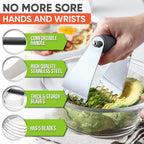 Spring Chef Large Gray Dough Blender For Baking, Heavy Duty Dough Cutter Tool, Stainless Steel Manual Pastry Cutter Tool with Sharp Blades, Dishwasher Safe Pastry Blender for Easy Mixing