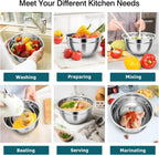 TeamFar Mixing Bowls, Stainless Steel Nesting Salad Bowls with Airtight Lids Set, For Serving/Mixing/Storing, Healthy & Heavy-duty, Dishwasher Safe & Easy Clean, 4.6/3 / 1.5 QT, Navy Blue