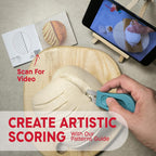 Upgraded Extractable & Magnetic Bread Lame Dough Scoring Tool - Professional Sourdough scoring tool for Sourdough Bread baking & Bread Making Tools - Scoring Patterns booklet & 5 Razor Blades