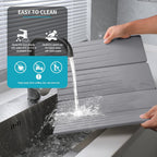 Extral Large Quick Dry Stone Drying Mat for Kitchen Counter,28x16 Inch Collapsible Eco-Friendly Absorbent Diatomaceous Earth Mat for Dishes Cups (Medium Gray-Upgraded Version, 16x12 inch)