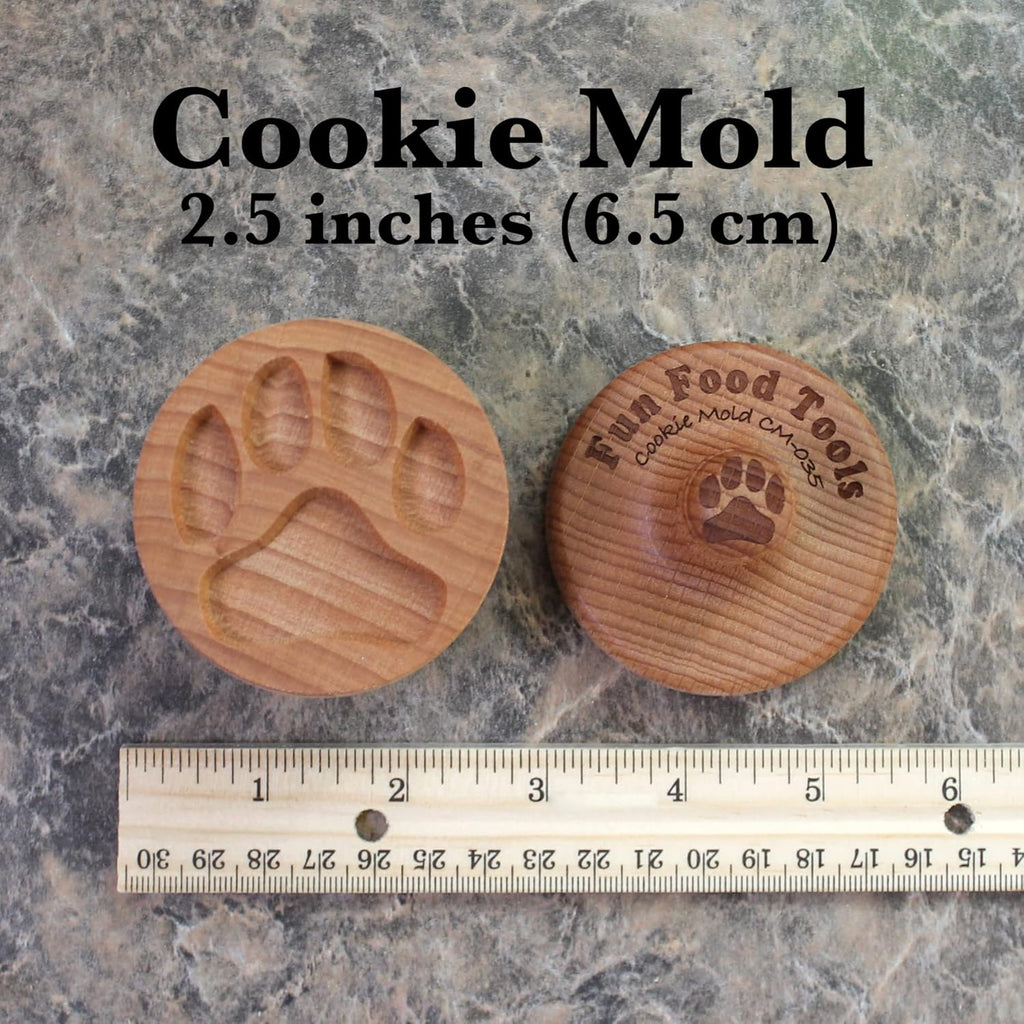 Wood Cookie Stamp, 2.5 Inch (Dog Paw CS-035)