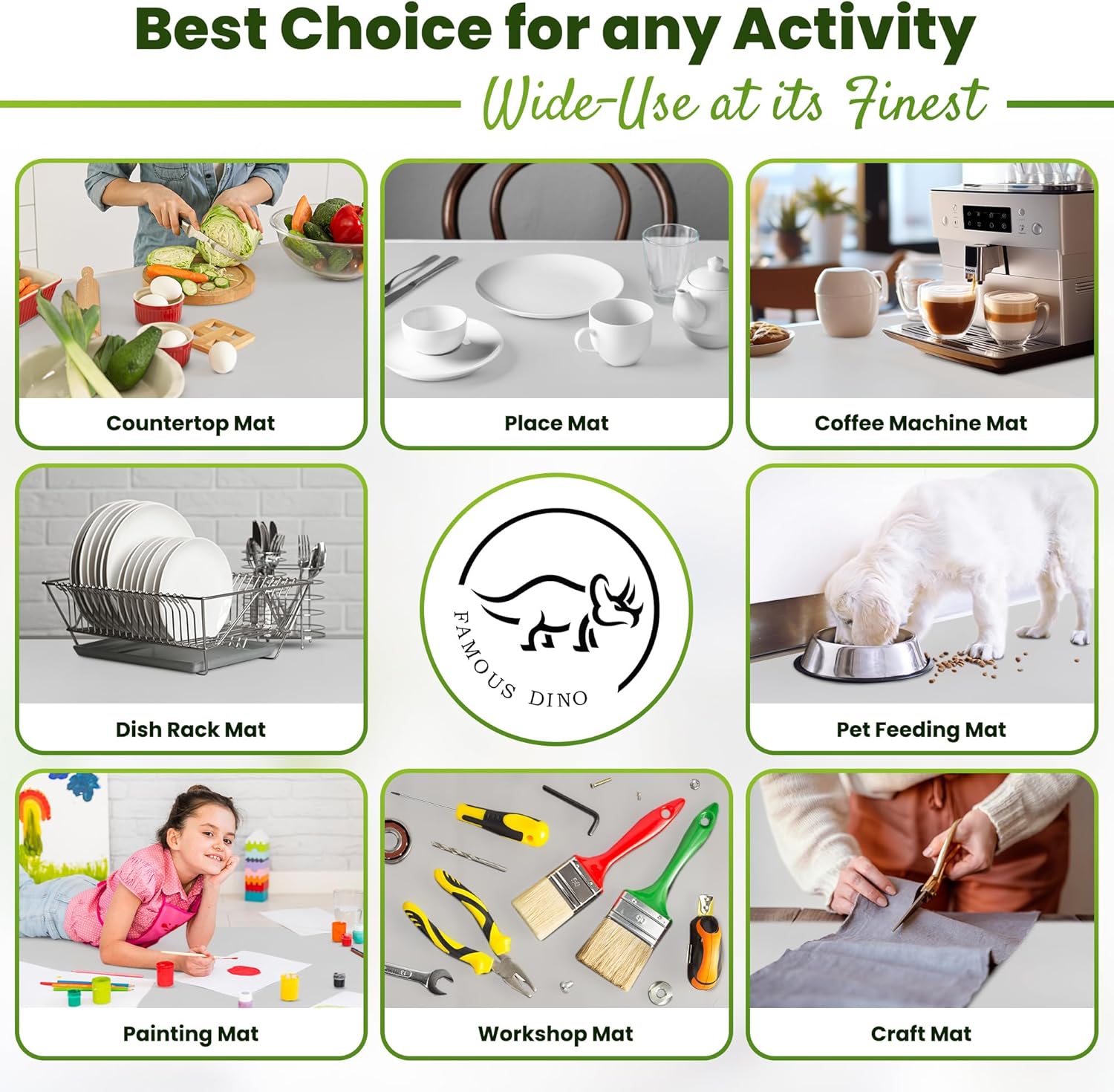 Premium Large Silicone Mat 28" x 20" Silicone Mat Heat Resistant, Kitchen Counter Mat Waterproof for Coffee Machine, Glass Top Stove Cover, Countertop Protector Air Fryer, Baking mat (Light Gray)