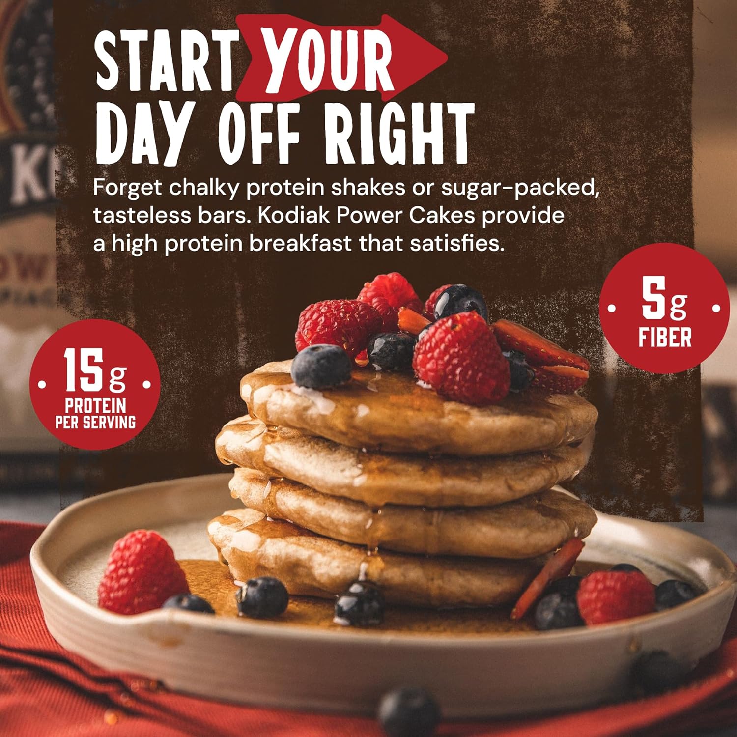 Kodiak Cakes Protein Pancake Power Cakes, Flapjack and Waffle Baking Mix, Buttermilk, 20 Oz, (Pack of 6)