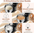 SEEDEEM 8.5 Qt Stand Mixer, 660W 6+P Speeds Electric Stand Mixer, Tilt-Head Kitchen Mixer with Dishwasher-Safe Dough Hook, Wire Whip & Beater for dough mixer Baking Daily Use, Black