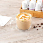 Restaurantware-Forma Professional 16.9 Ounce Double Wall Coffee Mugs, 2 Insulated Coffee Mugs With Handle - Dishwashable, Reusable, Clear Glass Beverage Cups, Freezable, For Hot Or Cold Beverages