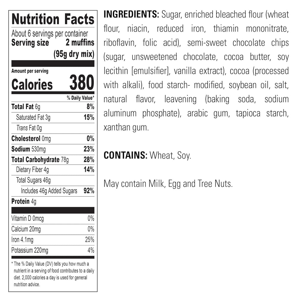 Krusteaz Muffin Mix, Double Chocolate Muffin Mix, Made with Real Chocolate Chips & No Artificial Flavors, Colors or Preservatives, 20 Ounce Box (Pack of 12)