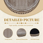 MAONAME Wood Serving Tray, Farmhouse Wooden Tray for Coffee Table, Oval Beaded Trays, Vintage Brown Decorative Trays for Living Room, Kitchen, 15" X 9" X 1.2"