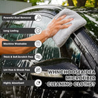 Shimeyao 30 Pcs Edgeless Microfiber Plush Towels for Cars Detailing Drying Wash Polishing Absorbent Cleaning Cloths, 500 GSM, 16 x 16 Inch(16 x 16 Inch,Light Gray,30 Pcs)