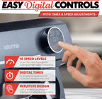 Gourmia 7 Qt Stand Mixer w/Attachments, Bowl Shield, Dough Hook, Whisk & Beater - 10-Speed Heavy Duty Kitchen Countertop Electric Dough Mixer