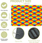 Kitchen Mat Rainbow Half Circle Star Dish Drying Mat 12"x19" Bsorbent Coffee Maker Mat for Sink Dishes or Under Rack Kitchen Counter Accessories Absorbent Hide Stain Rubber Backed Dish Drying Pad