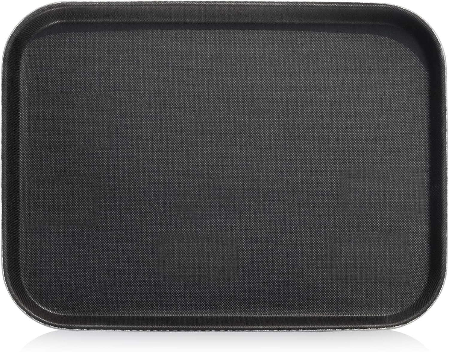 New Star Foodservice 24975 Restaurant Grade Non-Slip Tray, Plastic, Rubber Lined, Rectangular, 12-Inch x 16-Inch, Black