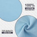 Kitinjoy 100% Cotton Kitchen Dish Cloths (12 X 12 Inches, Sky Blue),12 Pack Waffle Weave Ultra Soft Absorbent Dish Towels for Drying Dishes Quick Drying Kitchen Towels Dish Rags