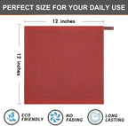 Kitinjoy 100% Cotton Kitchen Dish Cloths, 8 Pack Waffle Weave Ultra Soft Absorbent Dish Towels for Drying Dishes Quick Drying Kitchen Towels Dish Rags, 12 X 12 Inches, Brick Red