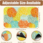 Orange and Blue Chrysanthemum Flower Coffee Mat Absorbent Dish Drying Mat Hide Stain Rubber Backed Coffee Bar Accessories Fit Under Espresso Machine Cafe Table 11.8 x 19.7 Inch