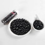 Kasvan Black Pearl Sugar Sprinkles - Edible Candy Pearls 130g/4.58 Oz, Mix Size, Baking Cake Decorations, Ice Cream Toppings and Cookie Decorating, Wedding Party Chirstmas Supplies