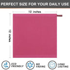 Kitinjoy 100% Cotton Kitchen Dish Cloths, 6 Pack Waffle Weave Ultra Soft Absorbent Dish Towels for Drying Dishes Quick Drying Kitchen Towels Dish Rags, 12 X 12 Inches, Hot Pink