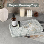 Vanity Tray, Marble Bathroom Tray Countertop, Decorative Dresser Organizer, Green Stone for Perfume Jewelry Holder Storage for Kitchen Sink(Light Green)