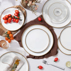 Herogo Ceramic 10.43 Inch Dinner Plates Set of 6, Stoneware Dinner Plate Set, Double Reactive Glaze Large Dinnerware Plates for Kitchen, Microwave, Oven & Dishwasher Safe, Ivory White