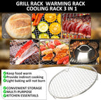Cooling Racks Set with 2 x Dish Racks, 1 x 12" Basting Cover Dome and 2 x Oil Bottle, Premium 304 Stainless Steel Steamer & Canning Rack for Cooking and Baking
