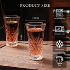 6 Pack Shot Glass Bulk Set with Heavy Base 2 OZ Small Shot Cups for Vodka, Whiskey, Tequila, Espresso, Liquor Set