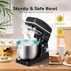 VIVOHOME 7.5 Quart Stand Mixer, 660W 6-Speed Tilt-Head Kitchen Electric Food Mixer with Beater, Dough Hook, Wire Whip, and Egg Separator, Black