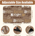 Doodle Coffee Dish Drying Mat Coffee Bar Mat for Countertop Absorbent Rubber Backed Hide Stain Dish Drainer Rack Pad Espresso Machine Cafe Table Dining Room Decoration 11.8 x 19.7 Inch
