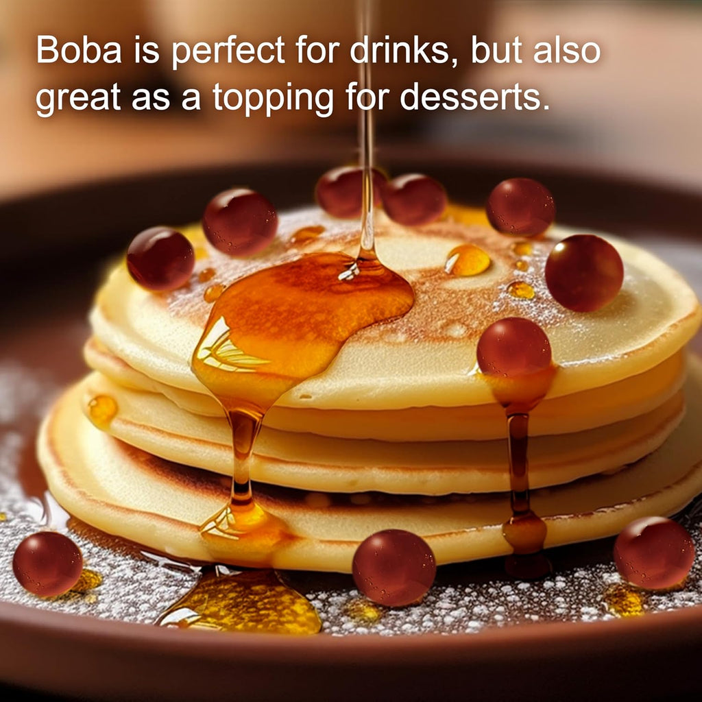 J WAY BOBA Authentic Instant Tapioca Boba Pearls for Milk Tea, Smoothies and Desserts, Brown Sugar Flavor (Ready in Just 20 Seconds) - 4 Servings