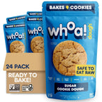 Whoa Dough Ready to Bake Cookie Dough Sugar Cookie – Certified Non-GMO, Kosher, Gluten Free – Plant-Based Snack Dough Made with Real Ingredients – 24 Pack