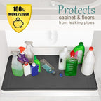 The Original Under Sink Mat - Silicone Waterproof mat, Trimmable, Easy to Clean, Kitchen cabinet liner, Under sink protector mats, Disinfection Surface - 34" x 22" or smaller