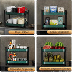 2-Tier Cup Drying Rack & Coffee Bar Accessories With Tray - Mug Holder for Countertop, Baby Bottle Organizer, Sippy Cup Storage, Tea & Glass Organizer