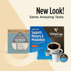 VitaCup Decaf Genius Keto Coffee Pods with MCT Oil, Turmeric, and Vitamins B1, B5, B6, B9, B12, D3 for Focus in Recyclable Single Serve Pod Compatible with K-Cup Brewers Including Keurig 2.0, 64 CT