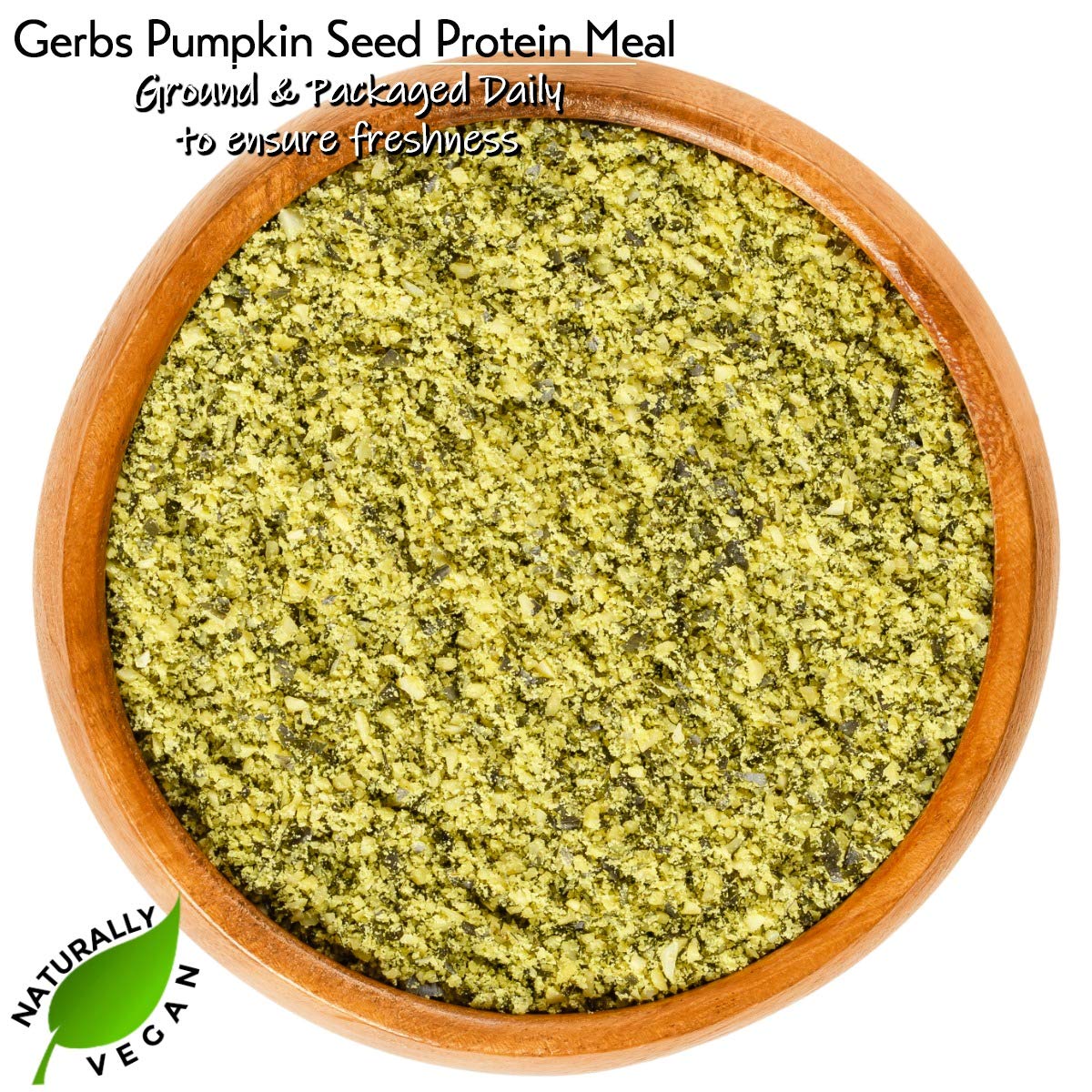 GERBS Pumpkin Seed Meal 1 LB. Premium Grade | Freshly Harvested & Packaged in Resealable Bulk Bag | Non-GMO, Keto & Paleo | Heart healthy, Natural Sleep Aid & antioxidant rich | Gluten Peanut Free