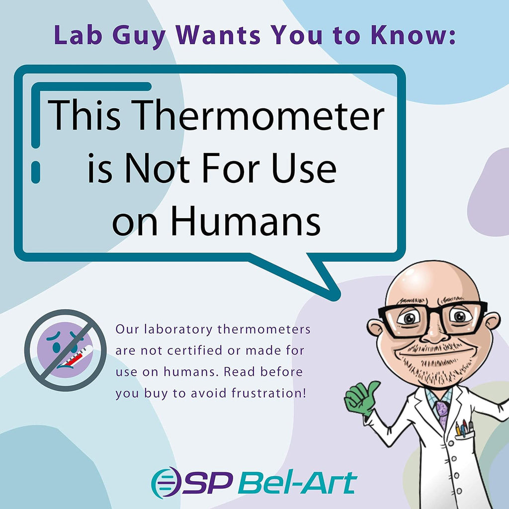 SP Bel-Art, H-B DURAC Plus Pocket Lab Thermometer Liquid-In-Glass Thermometer for Laboratories, Universities, Food and Beverage Processing, 20 to 120F, Closed Plastic Case (B60770-1300)