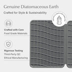 Dorai Home Dish Pad - Diatomaceous Earth Stone Drying Mat for Kitchen Counter - Quick Drying -Stone Dish Drying Mat for Kitchen - (24.6" x 16.5")