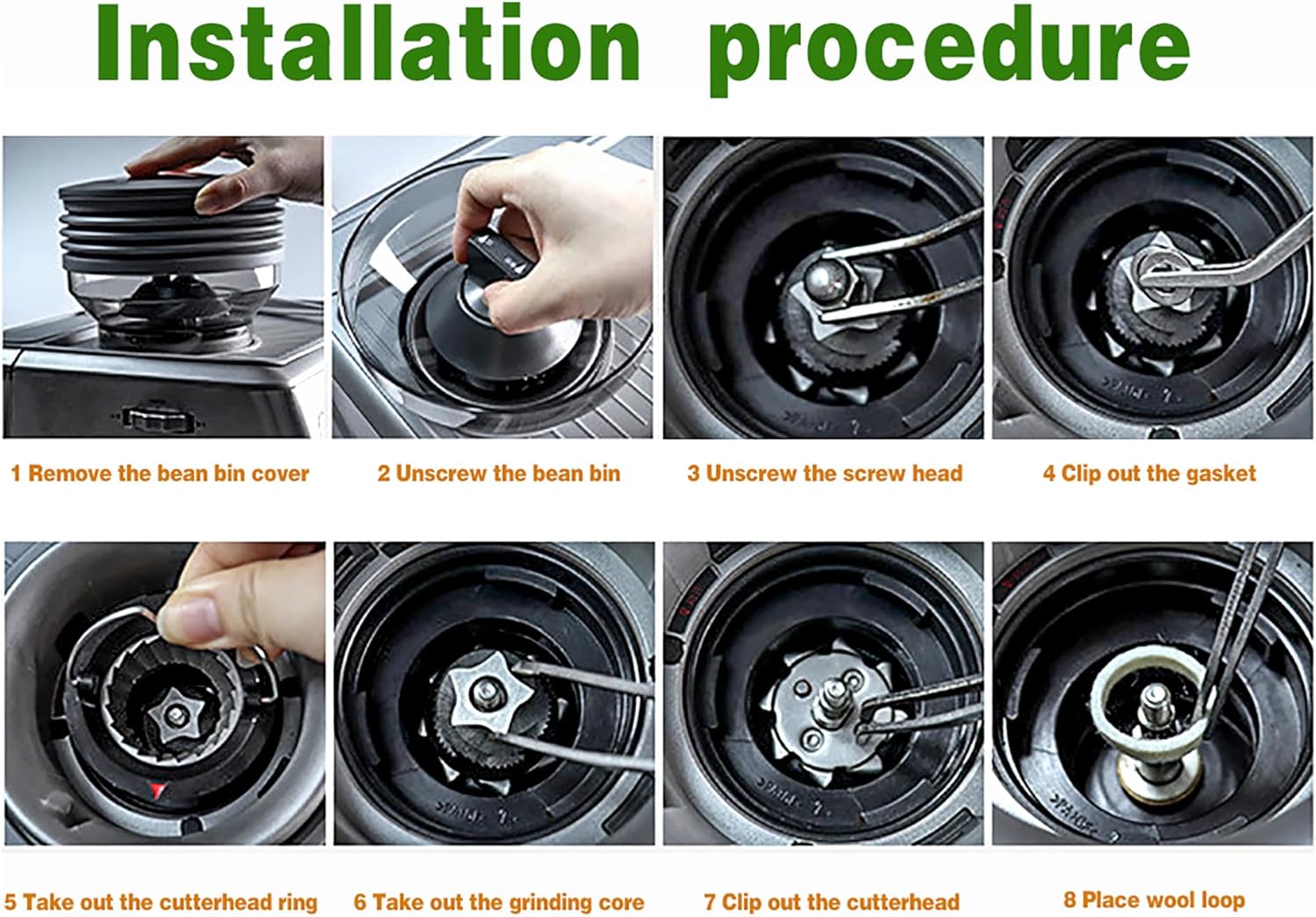 Espresso Machine Grinder Replacement Felt Washer BES870 BES878 BES880 BES980 BES990 BCG600 BCG820 (2pcs)