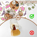 Eiffel Tower with Pink Rose Coffee Mat Absorbent Dish Drying Mat for Kitchen Counter Hide Stain Rubber Backed Coffee Bar Accessories Fit Under Espresso Machine Dish Drainer 15.7 x 23.6 Inch