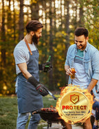 WEEDABEST Hot BBQ Gloves Heat Resistant Kitchen Oven Mitts Professional Long Heat Resistant Cooking Gloves for Grill,Grilling,Smoker,Barbeque,13.5 inch-Gray