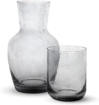 Bruno Magli Bubble Carafe | 2-Pc Set | Drinking Glass Tumbler Doubles as a Lid | Water Pitcher with Matching Cup for Office, Nightstand, Home, & Guest Room Décor | Gift Boxed | 28-Oz (Gray)
