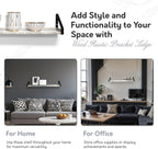 InPlace Shelving, 9602096E, Wall Mounted Real Wood Rustic Bracket Ledge, 24 Inch x 5 Inch x 6.1 Inch, Distressed White