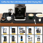 2-in-1 Coffee Bar Mat & Espresso Tamping Mat - 24”x16”Non-Slip Silicone Mats for Coffee Machines, Countertop, Bars, Kitchen Counter