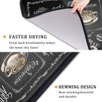 Coffee Bean Maker Dish Drying Mat for Countertops, 18x24 inch Absorbent Microfiber Espresso Cup Spill Mats Black Machine Drainer Mat Dish Drainer Rack Mat Protector Kitchen Accessories Bar Time Chef