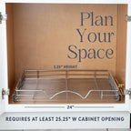 HOLDN’ STORAGE Pull Out Cabinet Organizer, Heavy Duty Caddy w/Lifetime Limited Warranty -24”W x 21”D - Requires At Least 25-1/4” Cabinet Opening, Steel Metal Cabinet Drawers Slide Out, Chrome