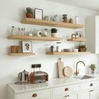 Vivelove 10 inches Deep Floating Shelves 36 inch Long, Single Wall Shelves Heavy Duty 70 lbs for Bedroom, Bathroom, Living Room, Kitchen, Office, Modern Shelf Home Decor, Set of 1, Oak