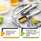 Spring Chef Stainless Steel Measuring Spoons Set of 6 with Leveler, Rectangular Metal Teaspoon & Tablespoon Measuring Spoons for Dry & Liquid Ingredients - Nesting Kitchen Gadgets For Baking & Cooking