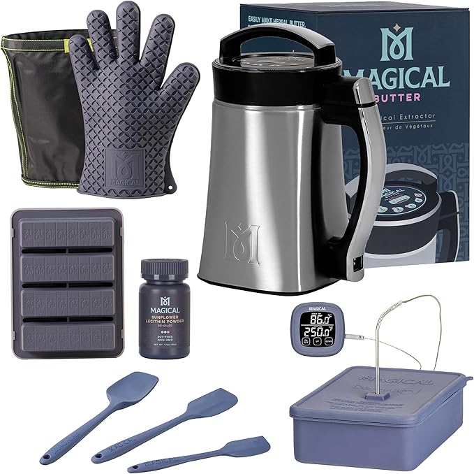 Magical Butter MB2E Butter Bundle – Infuser Machine with DecarBox, Sunflower Lecithin, Butter Tray & Spatula for Smooth, Stable Homemade Butters & Oils