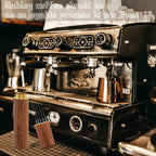 Espresso Coffee Stirrer, Espresso Distribution Tool Coffee Stirring Tool,Professional Barista Hand Needle Type Distribution Tool 5 Needles 0.4mm Natural Wood Handle and Stand